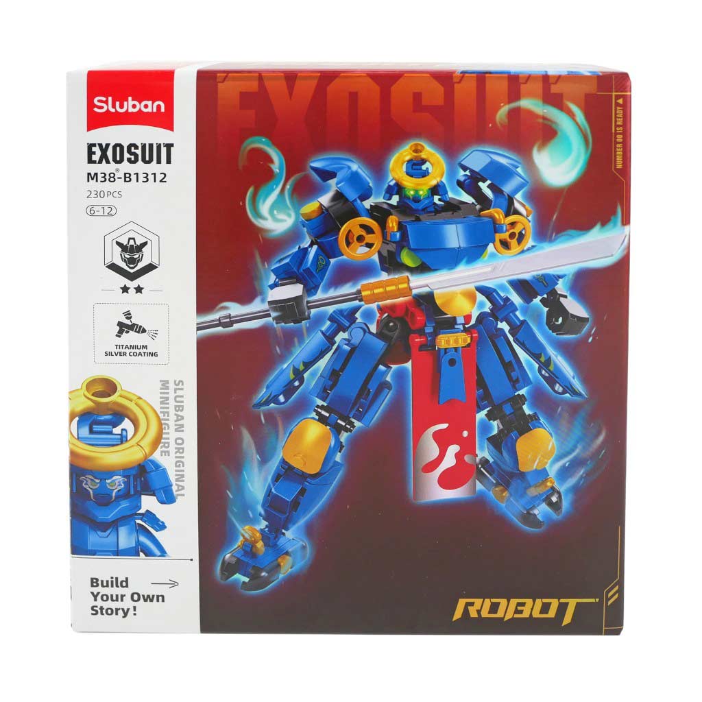 Set De Construcción De Robot M38-B1312 Samurai Azul 230Pzs