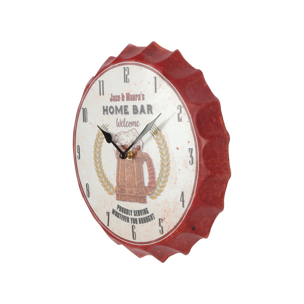 Reloj De Pared Con Diseño De Cerveza 30X5Cm