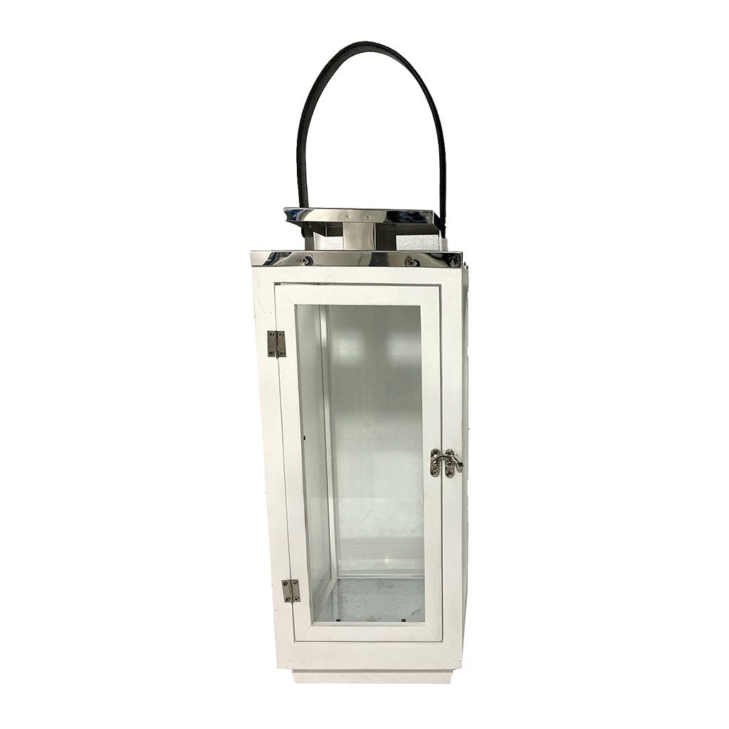 Farol decorativo blanco 19X19X48CM