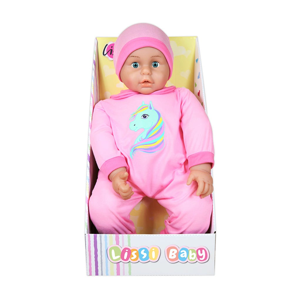 Muñeca bebé Lissi con pijama de unicornio