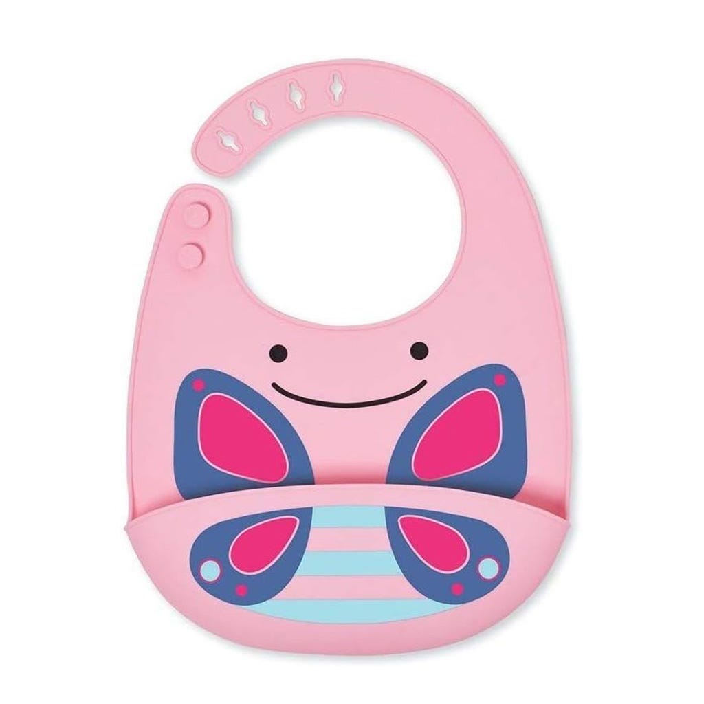 Babero De Silicona Fold & Go De Mariposa Skip Hop