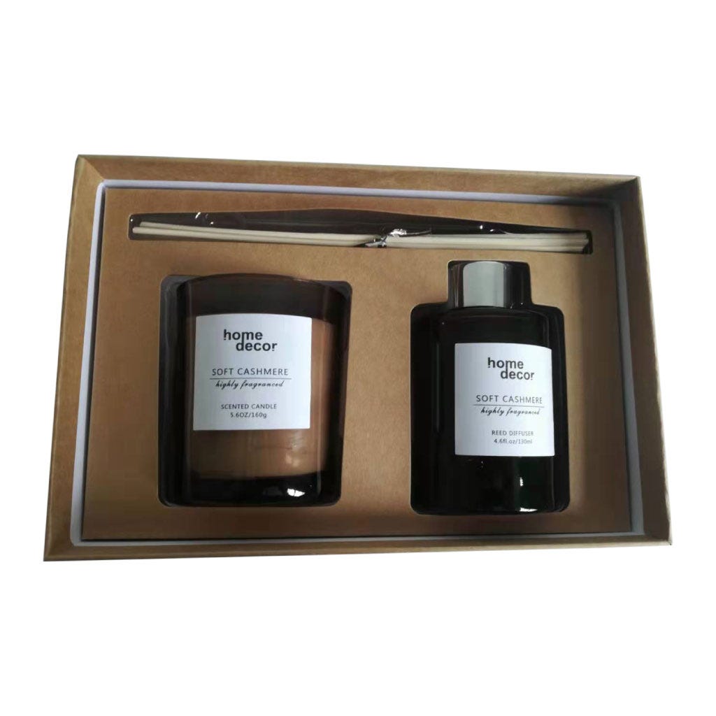 Juego de 2 piezas de vela y difusor Highly Fragranced- Cachemira Suave