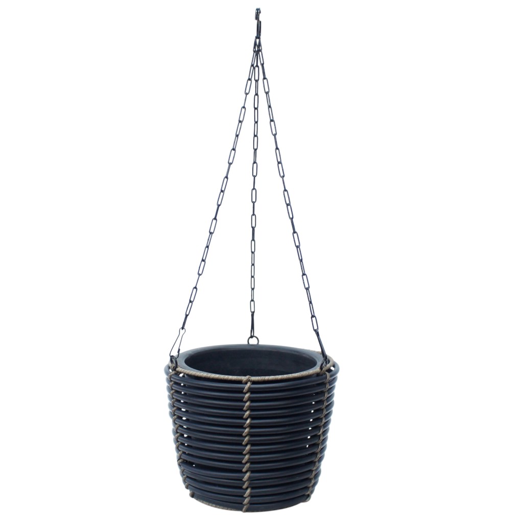 Macetero Decorativo Colgante De Color Negro 22x18cm