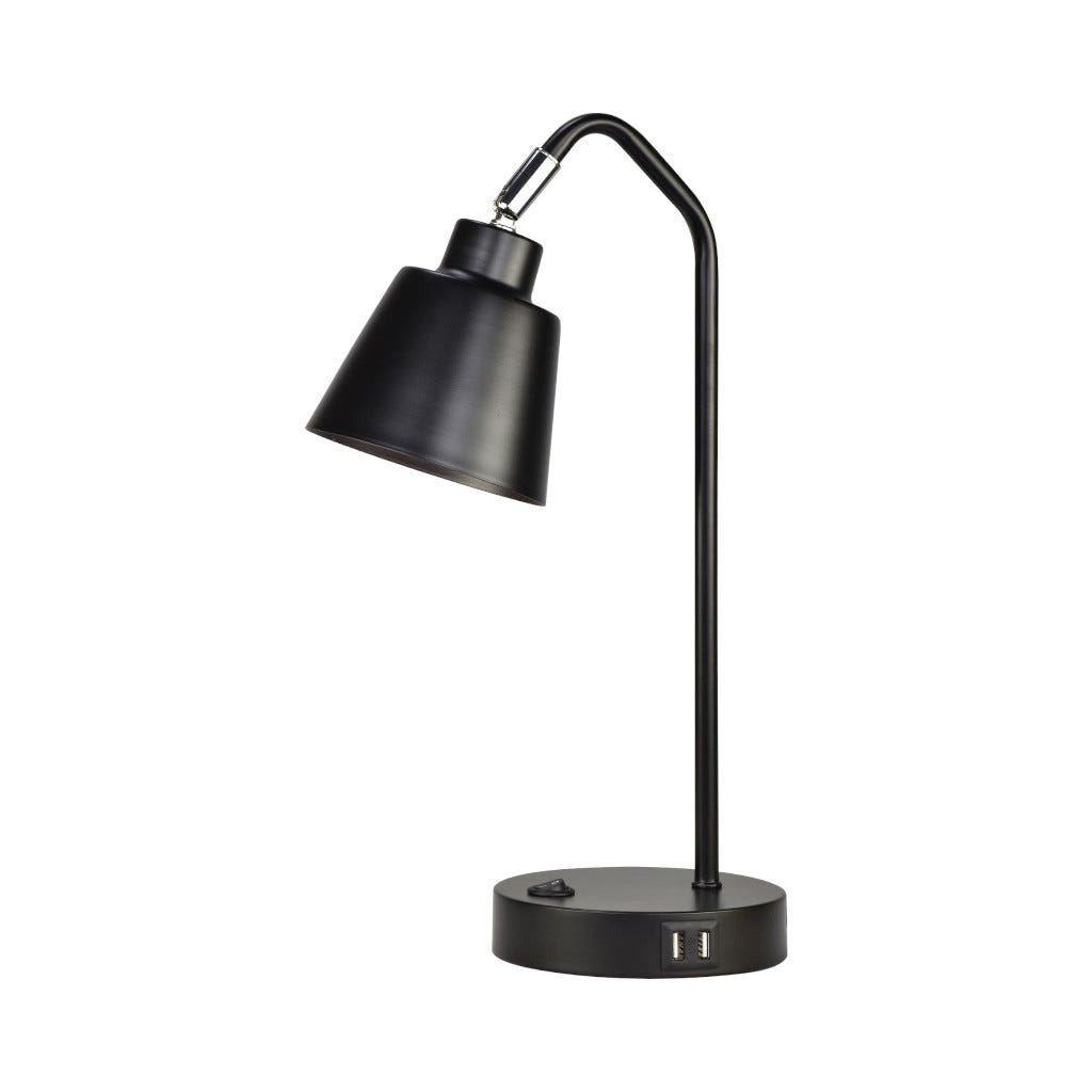 Lámpara De Mesa De Malla Con Pantalla Negra 19.5X14X40.5Cm