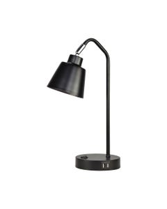 Lámpara De Mesa De Malla Con Pantalla Negra 19.5X14X40.5Cm