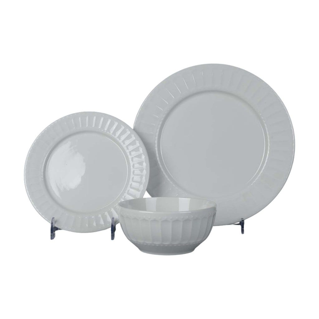 Juego De Vajilla De Cerámica Blanco 12 Pzas
