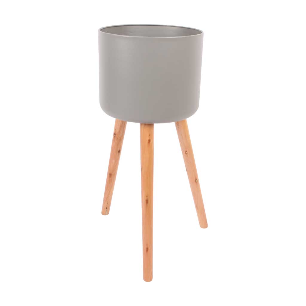 Decorativa Maceta Gris con Patas