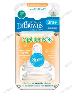 Set de 2 Tetinas de Cuello Ancho Nivel 2 Dr Brown