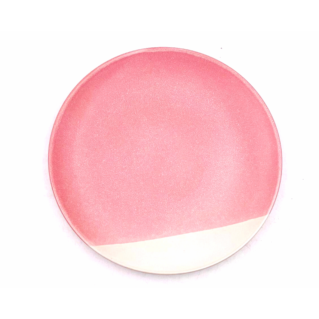 Plato De Cena Rosado Con Blanco 27cm