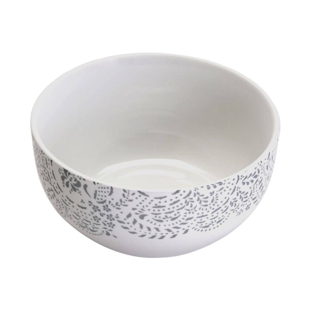 Bowl Blanco Con Estampado 14X14X6.5Cm