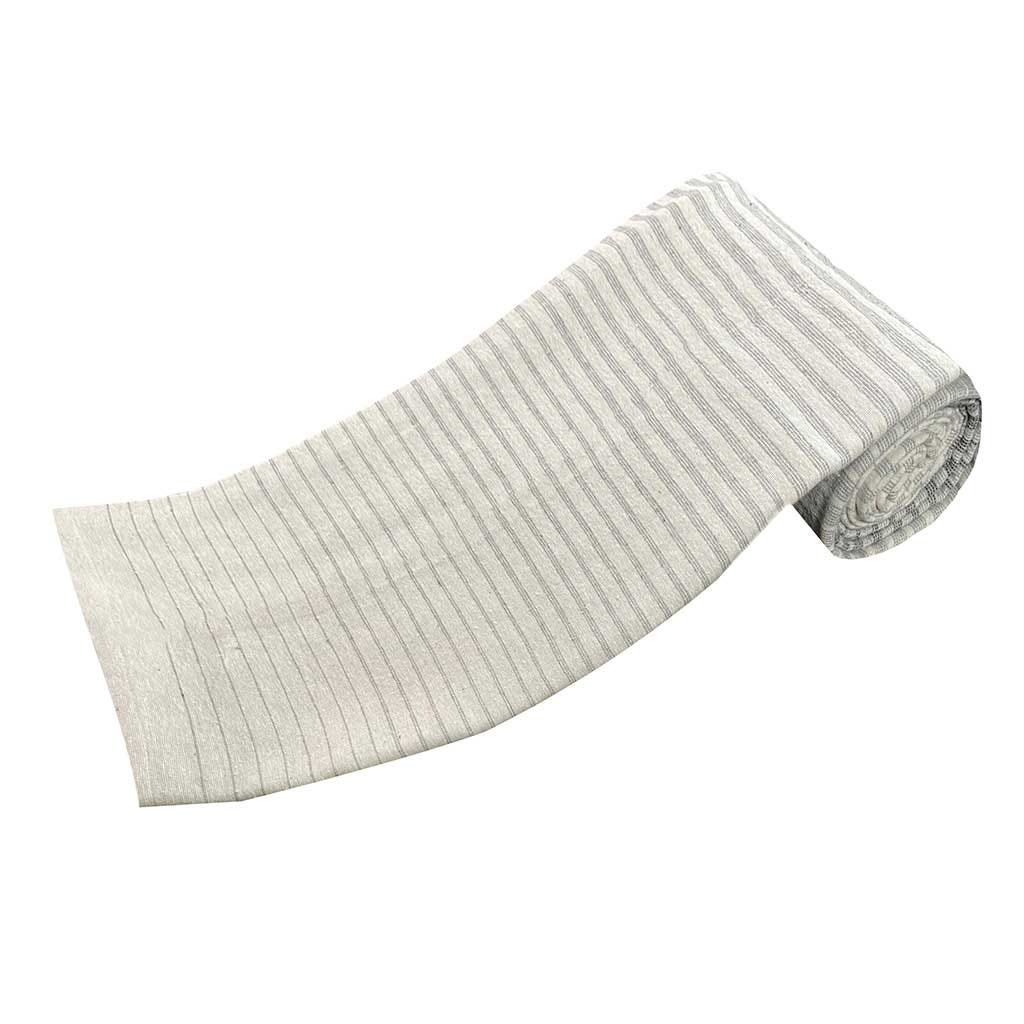 CUBRECAMA DE ALGODÓN BLANCO CON DISEÑO DE RAYAS GRIS 160X220CM
