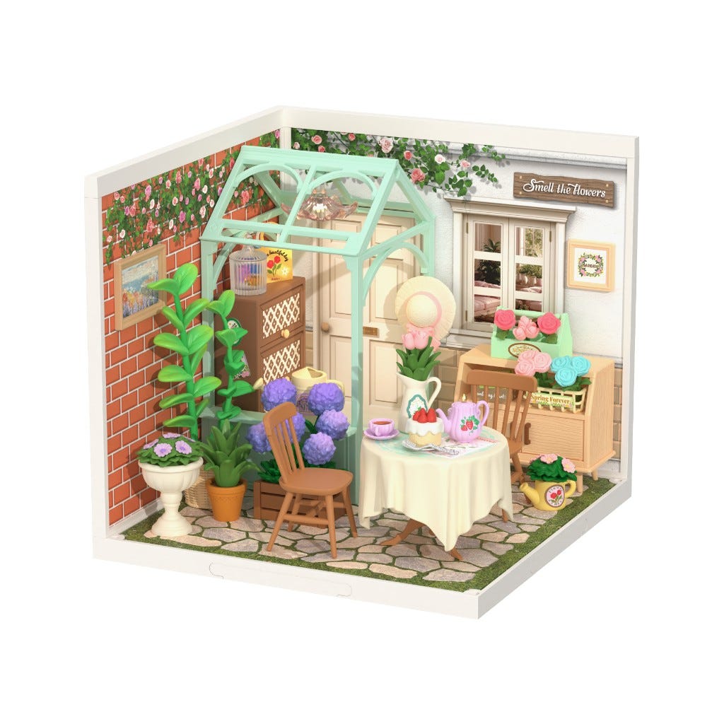 Jardín De Té En Miniatura Floriente Robotime