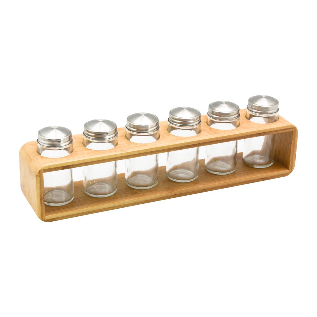 Especiero horizontal con 6 tarros incluido