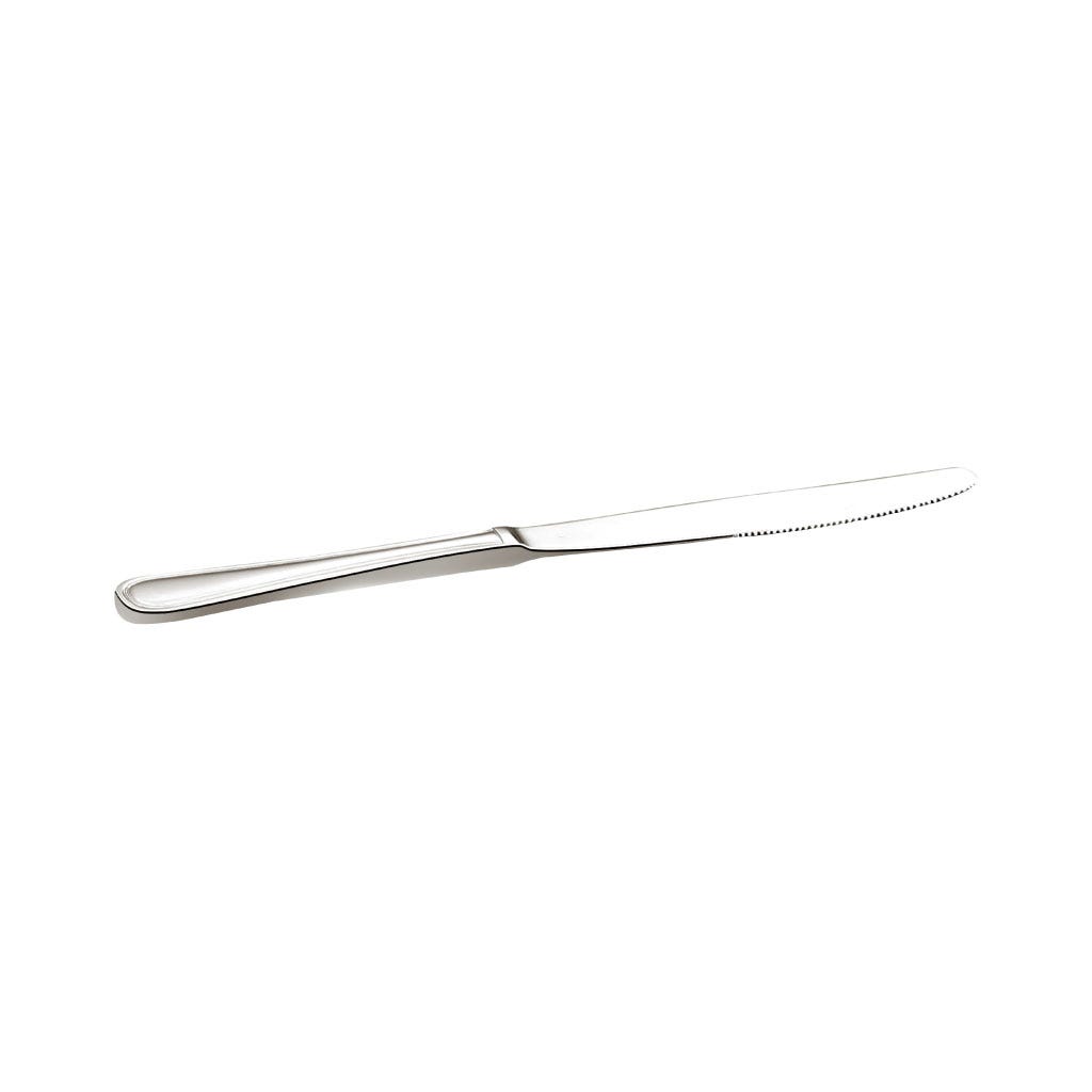 Cuchillo individual plateado con mango ovalado