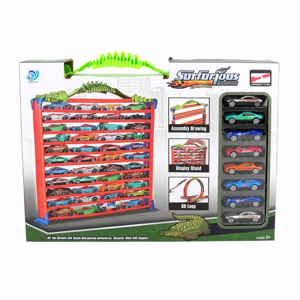 Garaje Y Pista 2 En 1 Surfurious Con 8 Coches