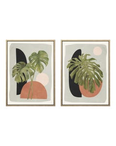 Cuadro De Lienzo Con Diseño Estampados De Hojas Surtidos 30X40X2.5Cm