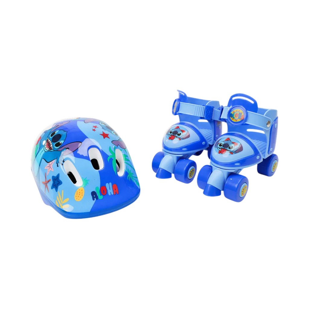 Stitch Patines 4 Ruedas Con Casco 29-34