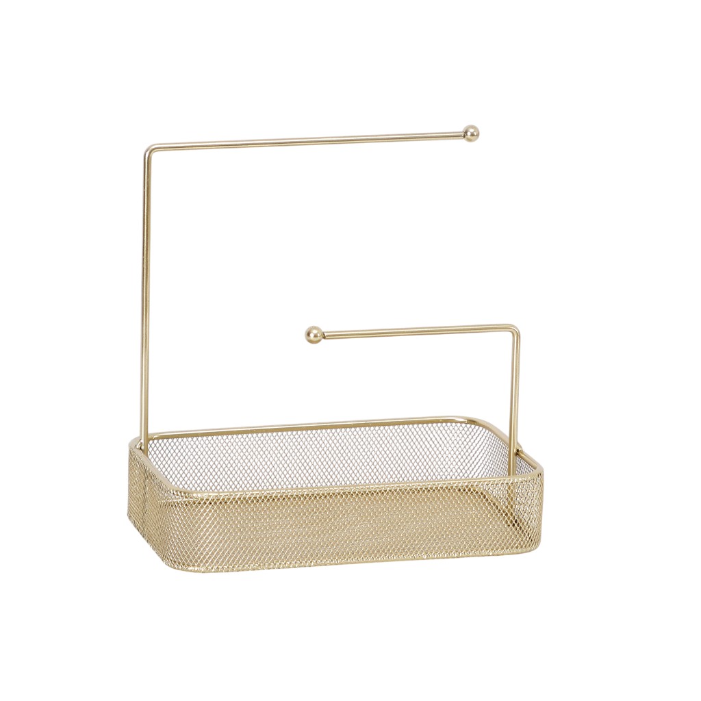 Organizador De Joyas Color Dorado 20X12X20.5Cm