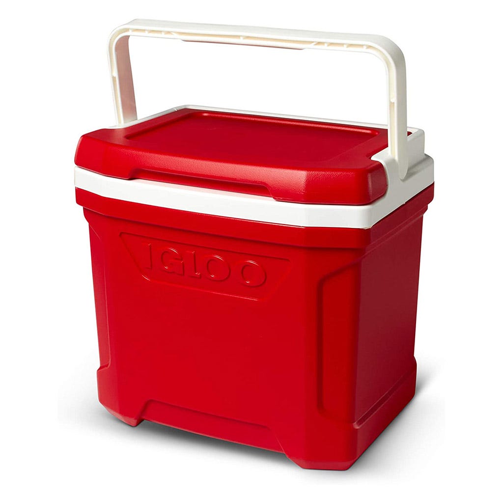 Hielera roja con 16 cuartos Igloo