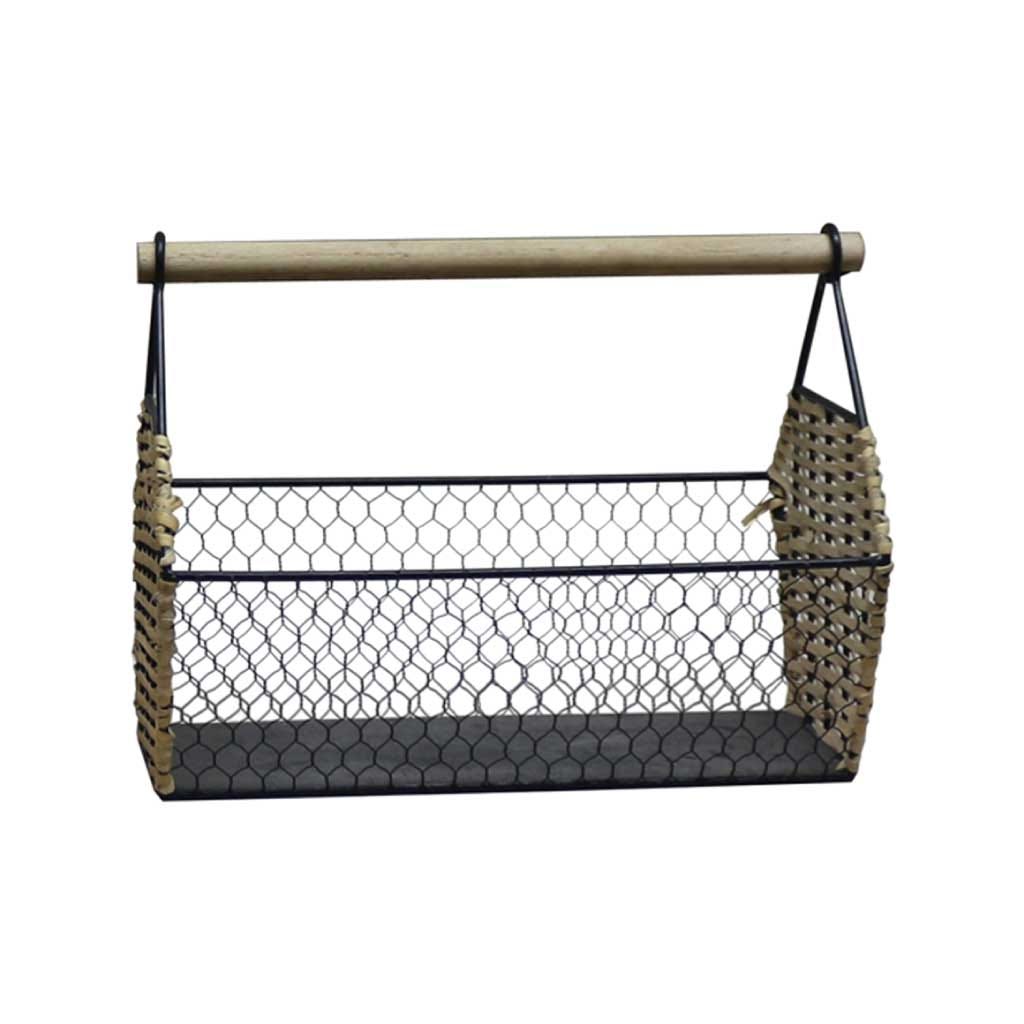 Cesta Decorativa de Hierro 36.5X21.5X27CM/14X8X11IN