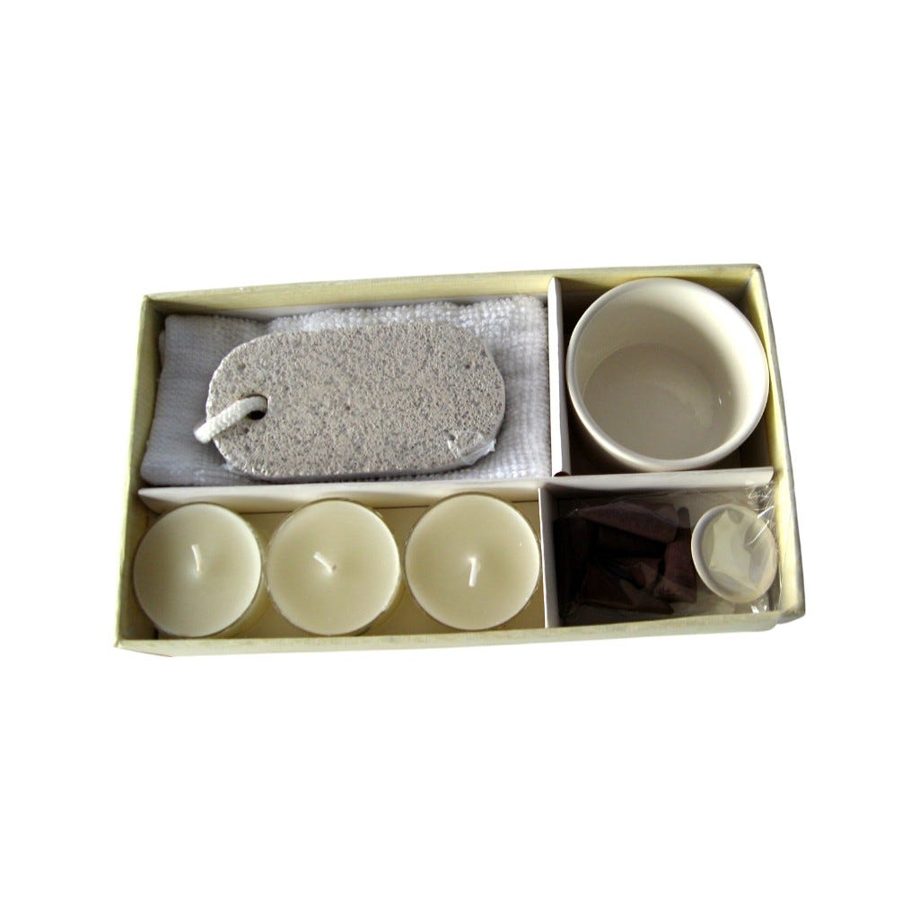 Set De Regalo Spa Velas Y Piedra Pómez