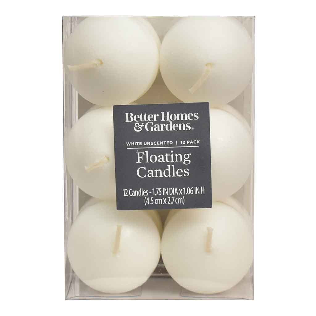 Juego de 12 velas flotantes blanco 14X9X6CM