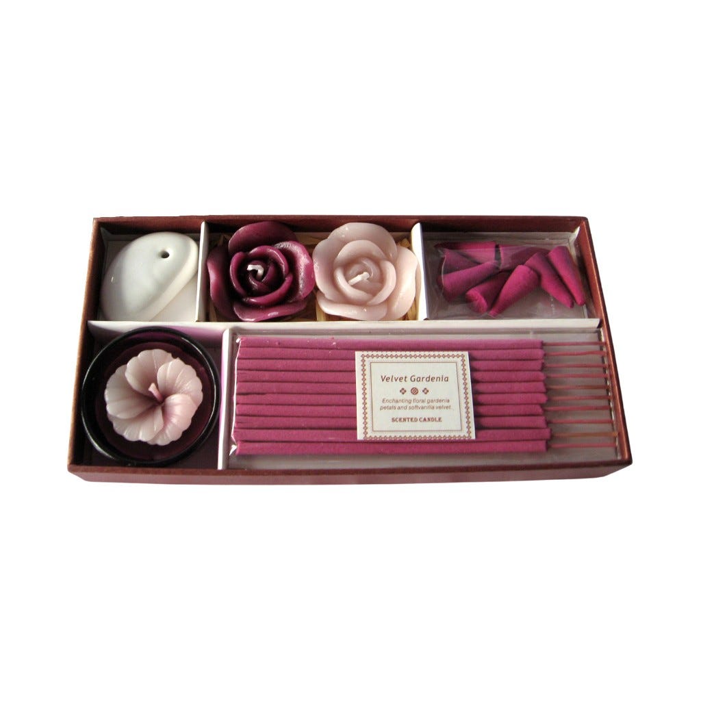 Set De Regalo Velas Perfumadas De Gardenia Y Vainilla