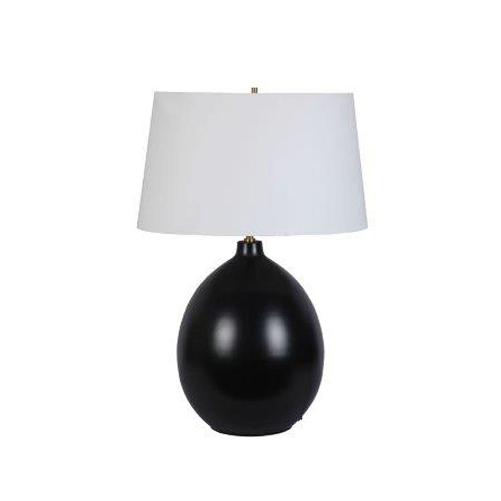 L&aacute;mpara De Mesa Decorativa Negro 47X32X72Cm