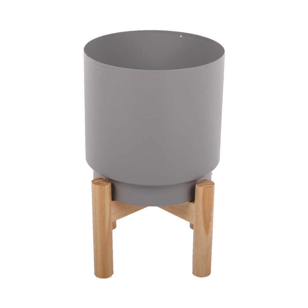 Decorativa Maceta Circular Gris 