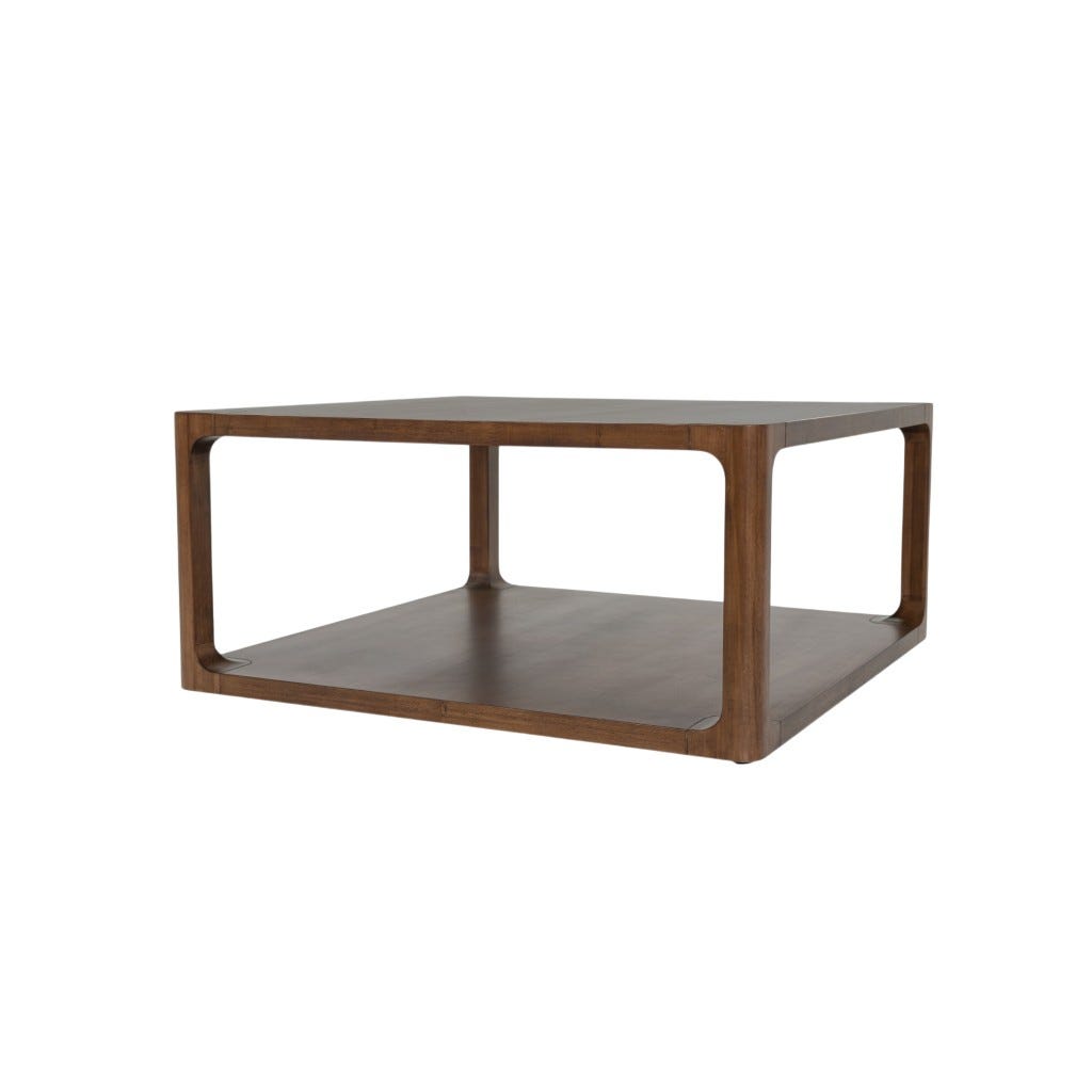 Mesa De Centro Marr&oacute;n Oscuro Yuki 100X100X45Cm