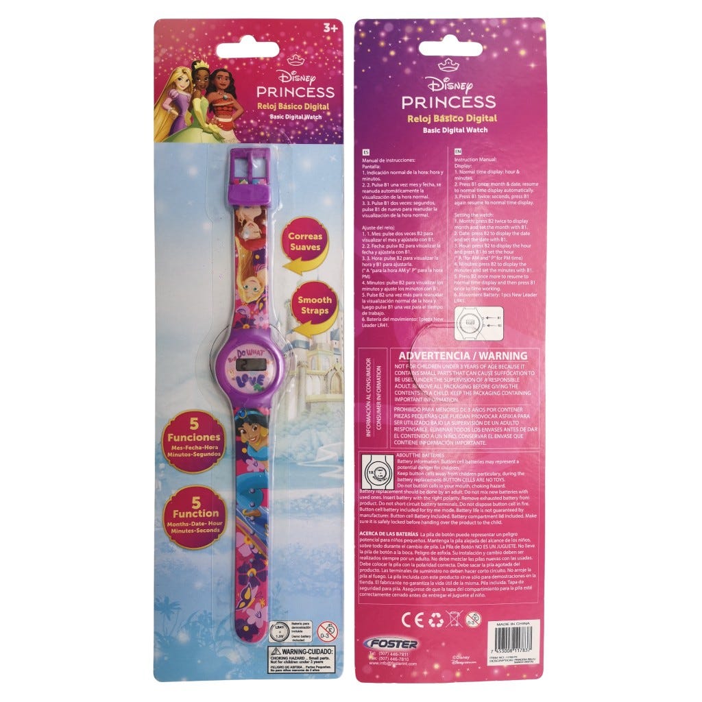 Disney Princesas Reloj Básico Digital De 5 Funcion