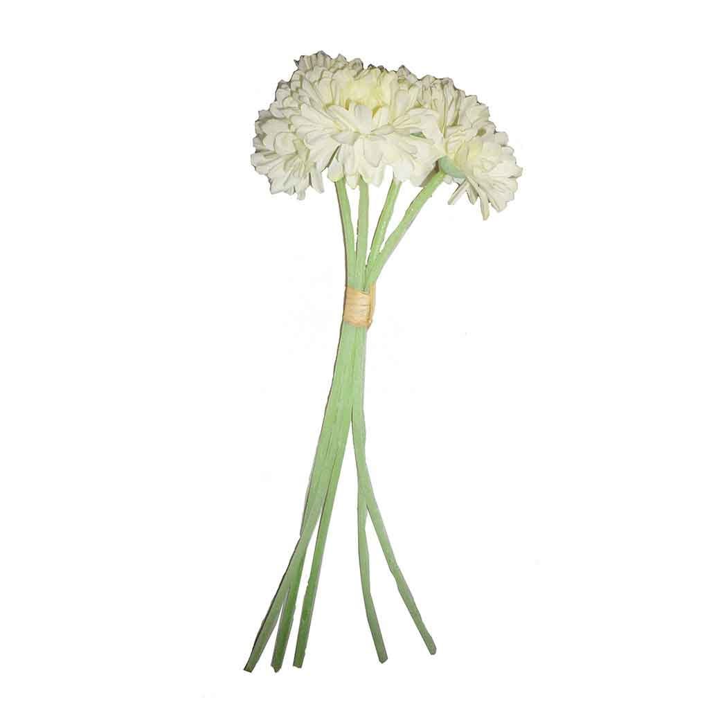 Flor Artificial De Mini Gerbera X5 Blanca 33Cm