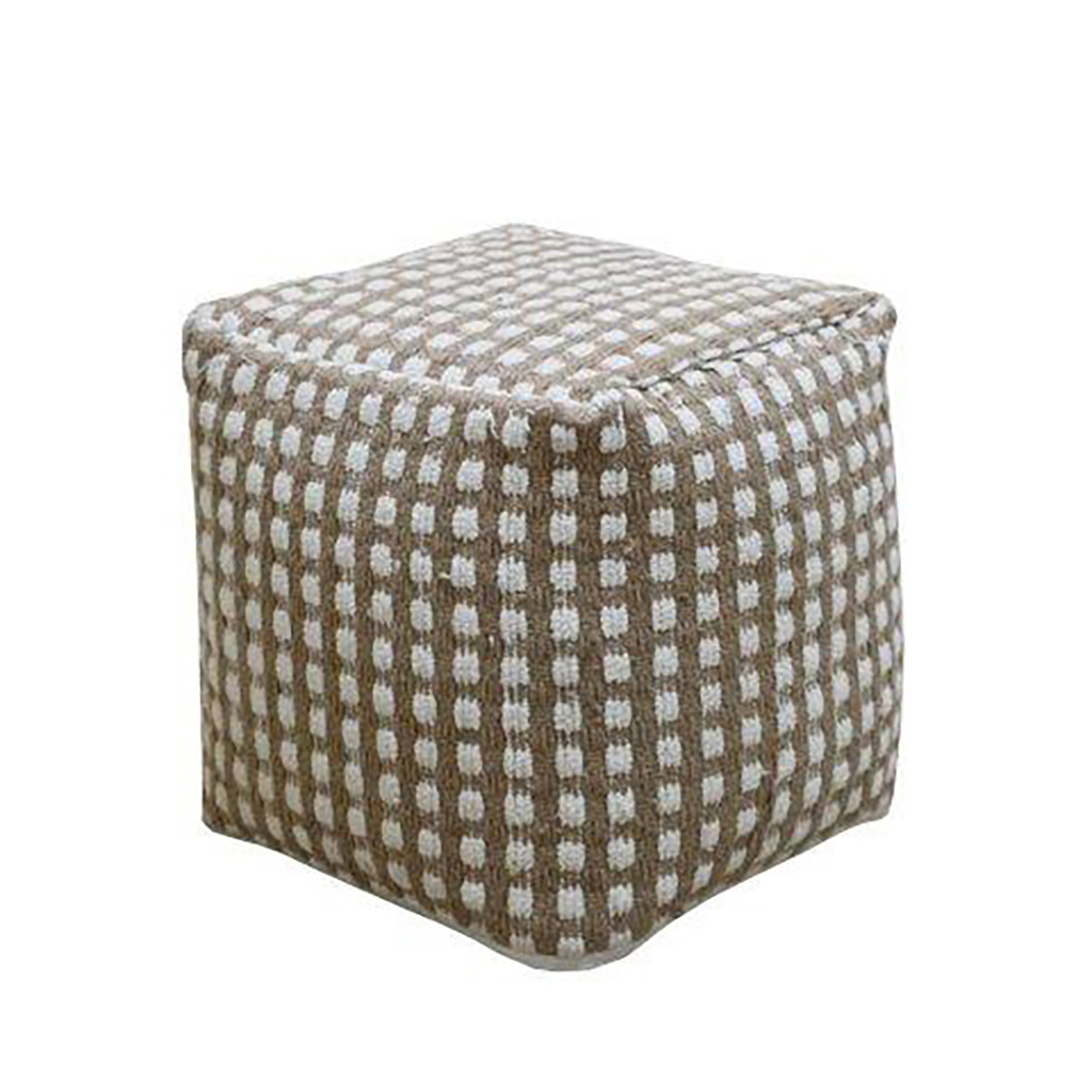 Puff de Jute Color Blanco