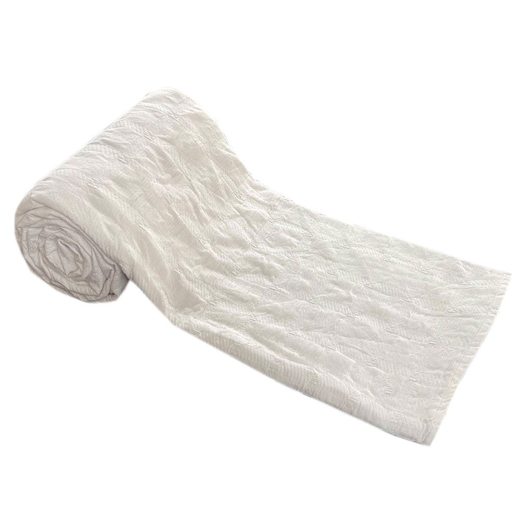 Cubrecama De Algodón Blanco Con Diseño 160x220cm
