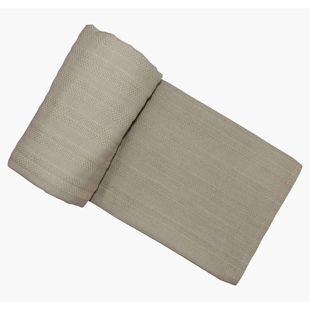 Cubrecama Beige De Algodón Con Rayas 220x260cm