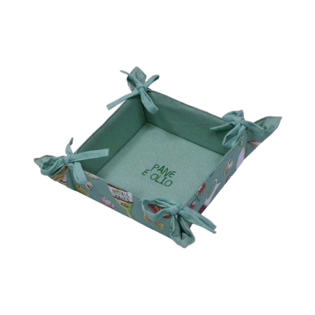 Panera de tela con estampado de cocina