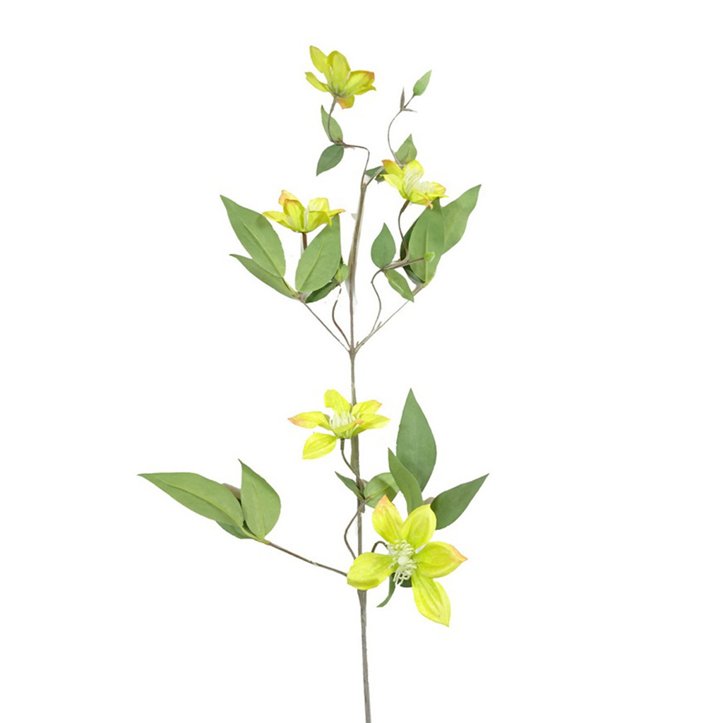 Clematis Spray X3 Artificial Amarillo 35"