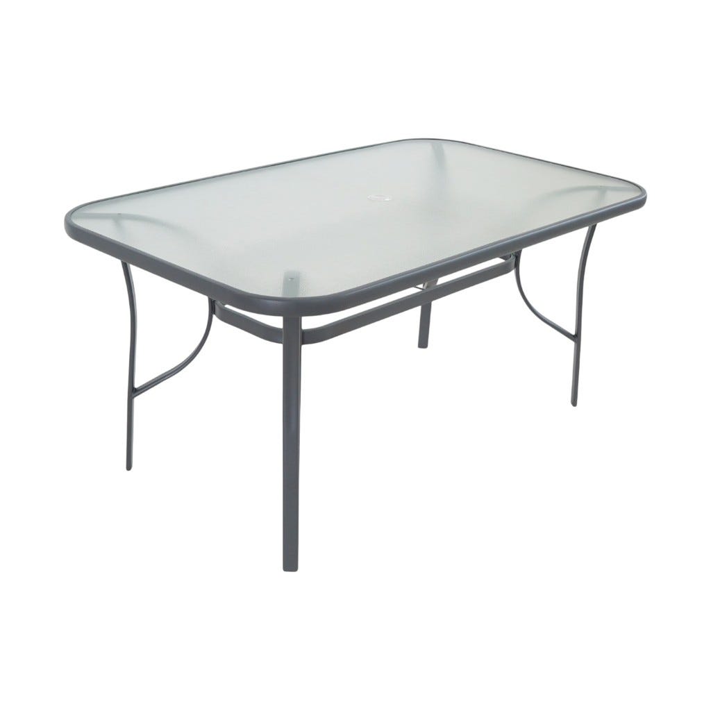 Mesa De Vidrio Templado Satinado Santiago Para Comedor 150X90X70Cm