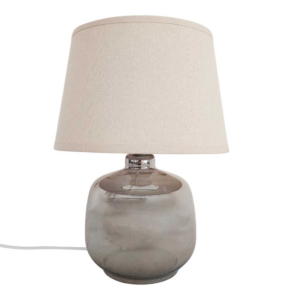 Lampara De Mesa Con Base De Vidrio 27x36.5cm