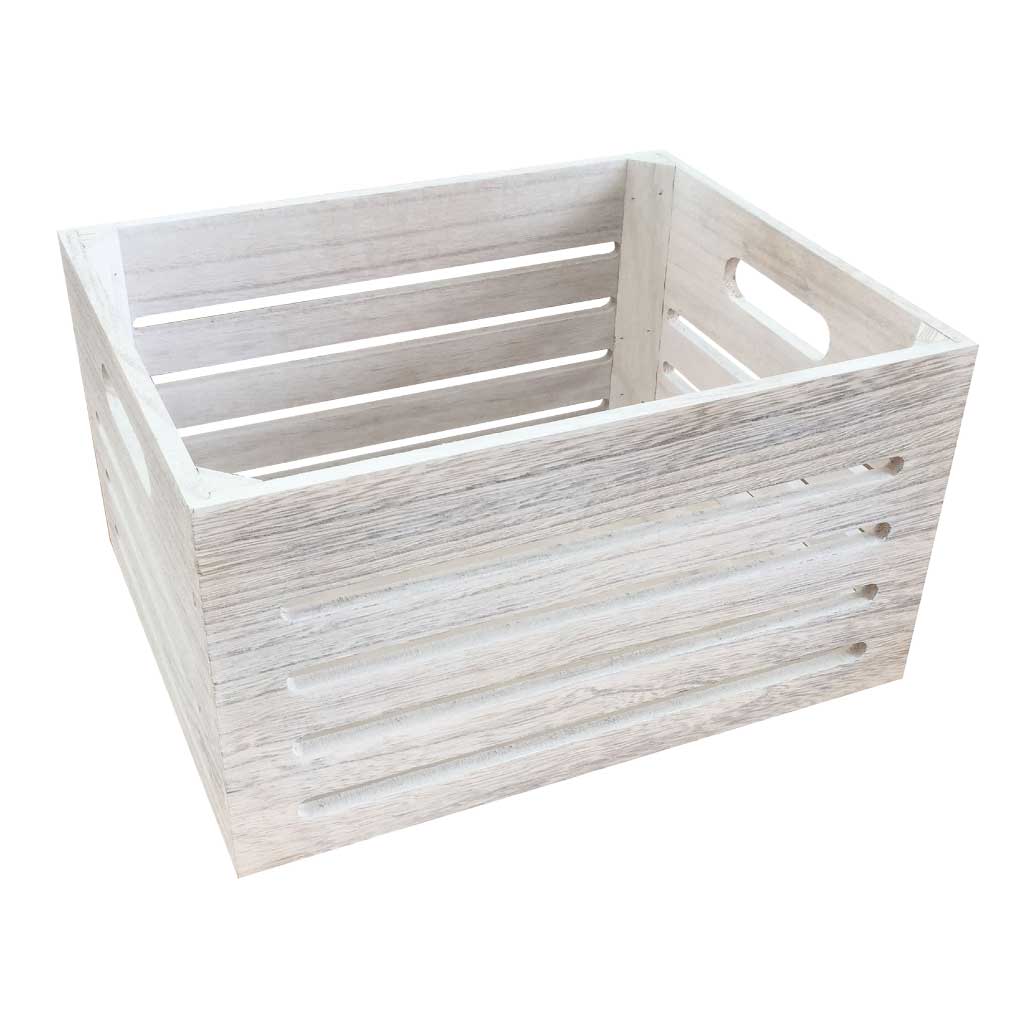 Cesta de Madera Blanca
