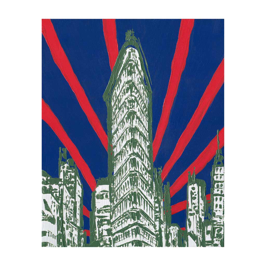 Cuadro Azul De Edificios 40X50X3.5Cm