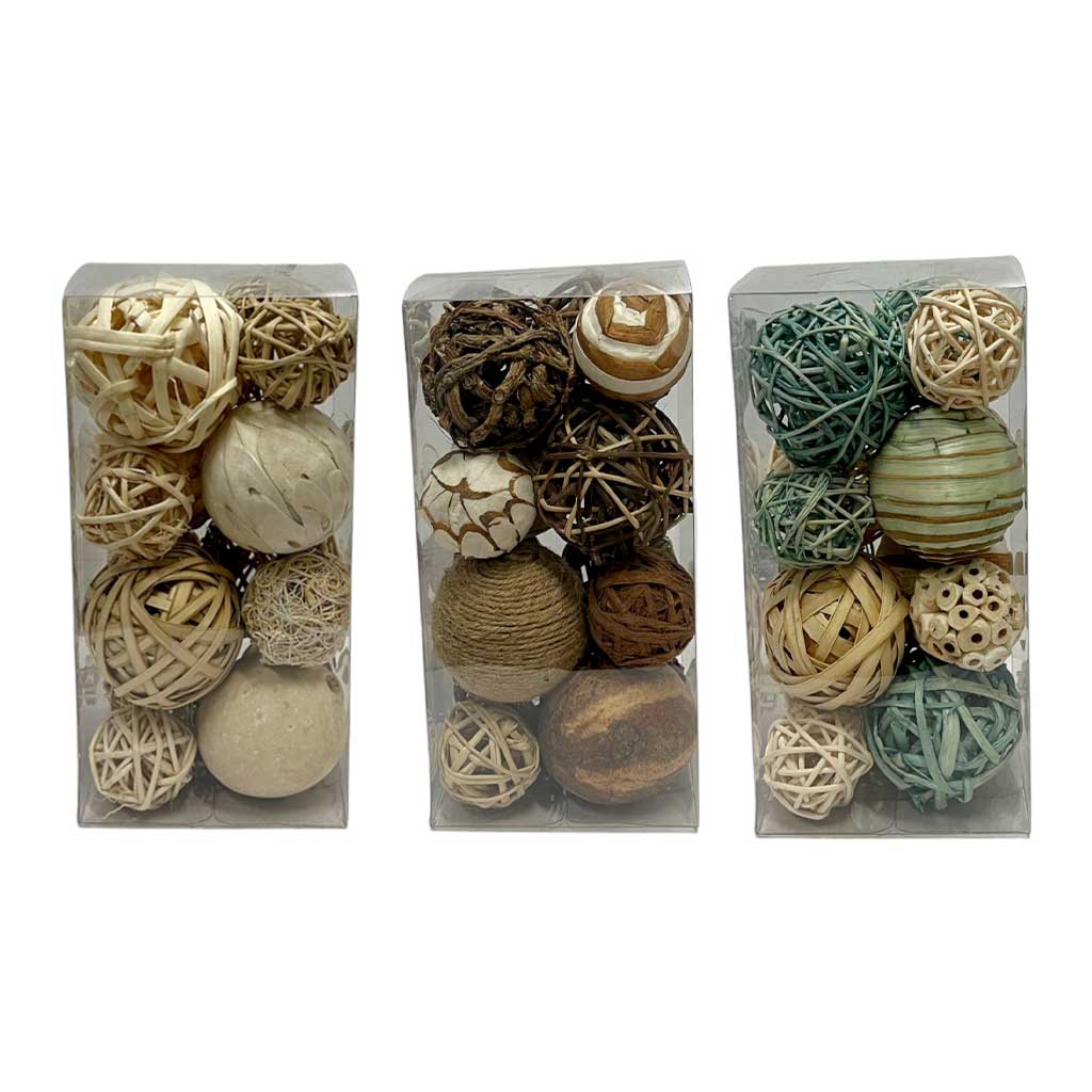 Set Surtido De Cajas De Bolas Naturales 10X20Cm (3 Estilos)