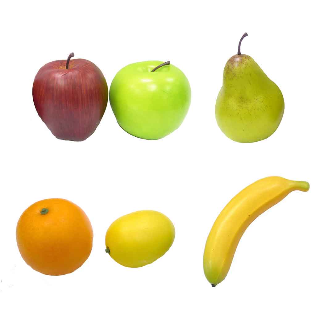 Frutas variadas de plásticas surtidas