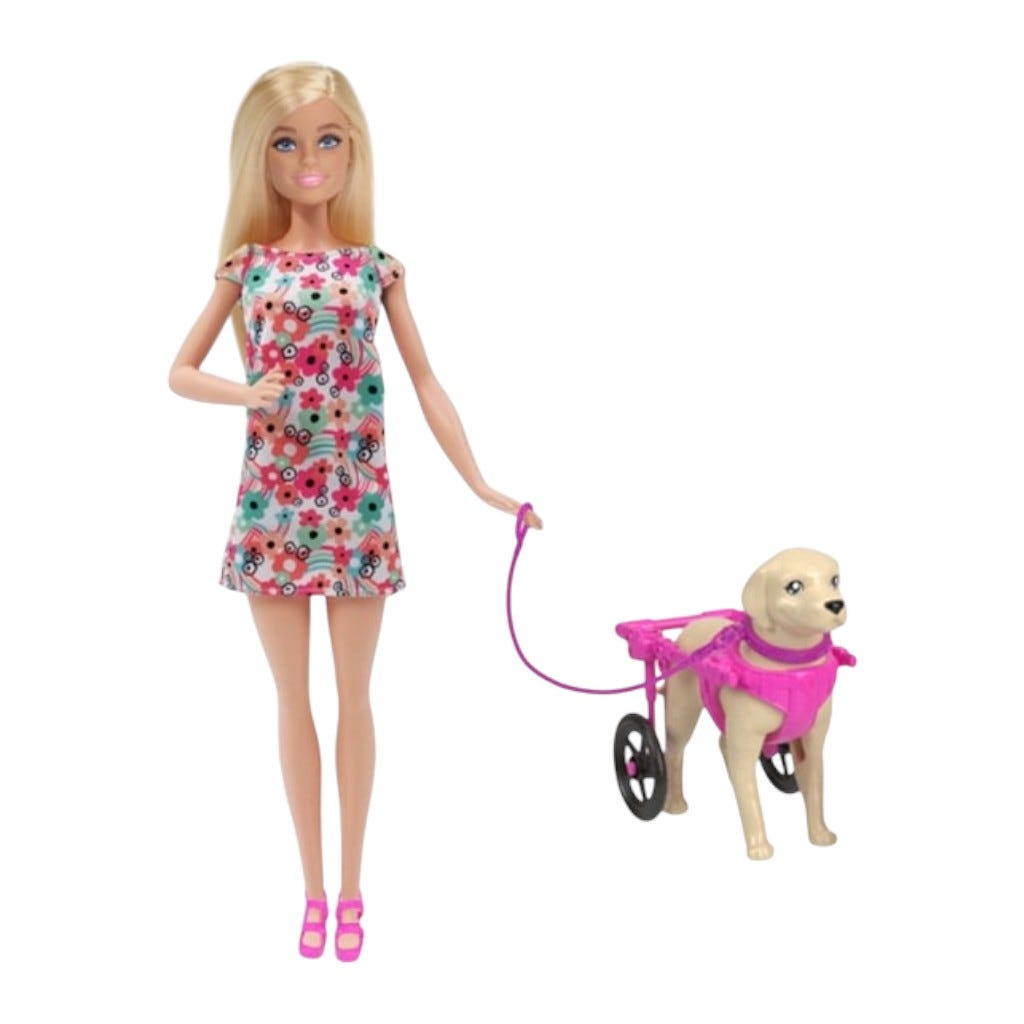 Barbie Paseo Perrito Con Silla De Ruedas
