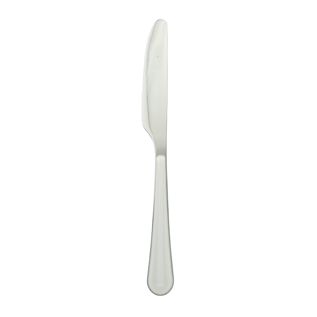 Cuchillo individual liso con mango blanco