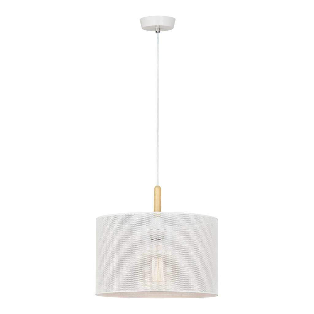 Lámpara Blanca De Mimbre Para Techo 34X34X124Cm