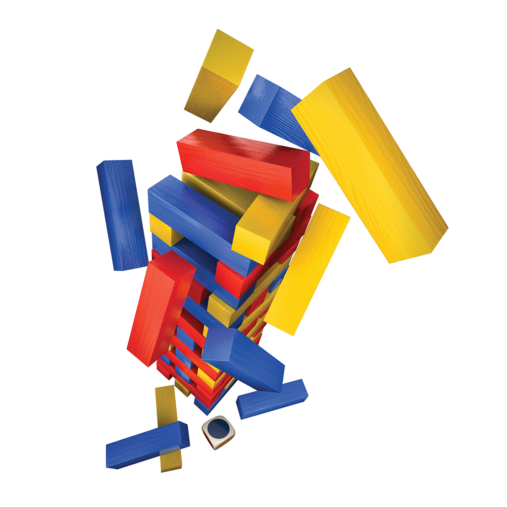 Torre de arco iris de madera