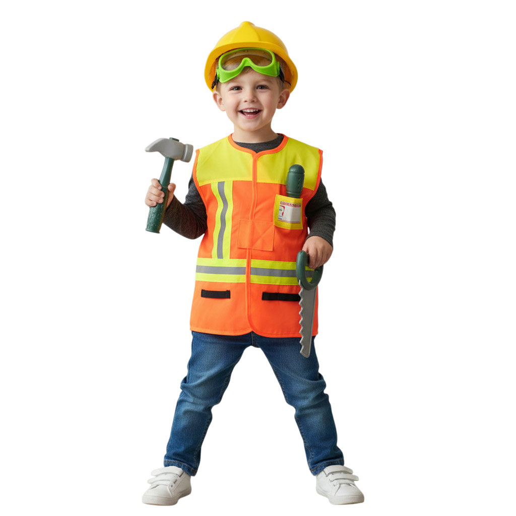 Disfraz De Construción Con Casco Y Accesorios