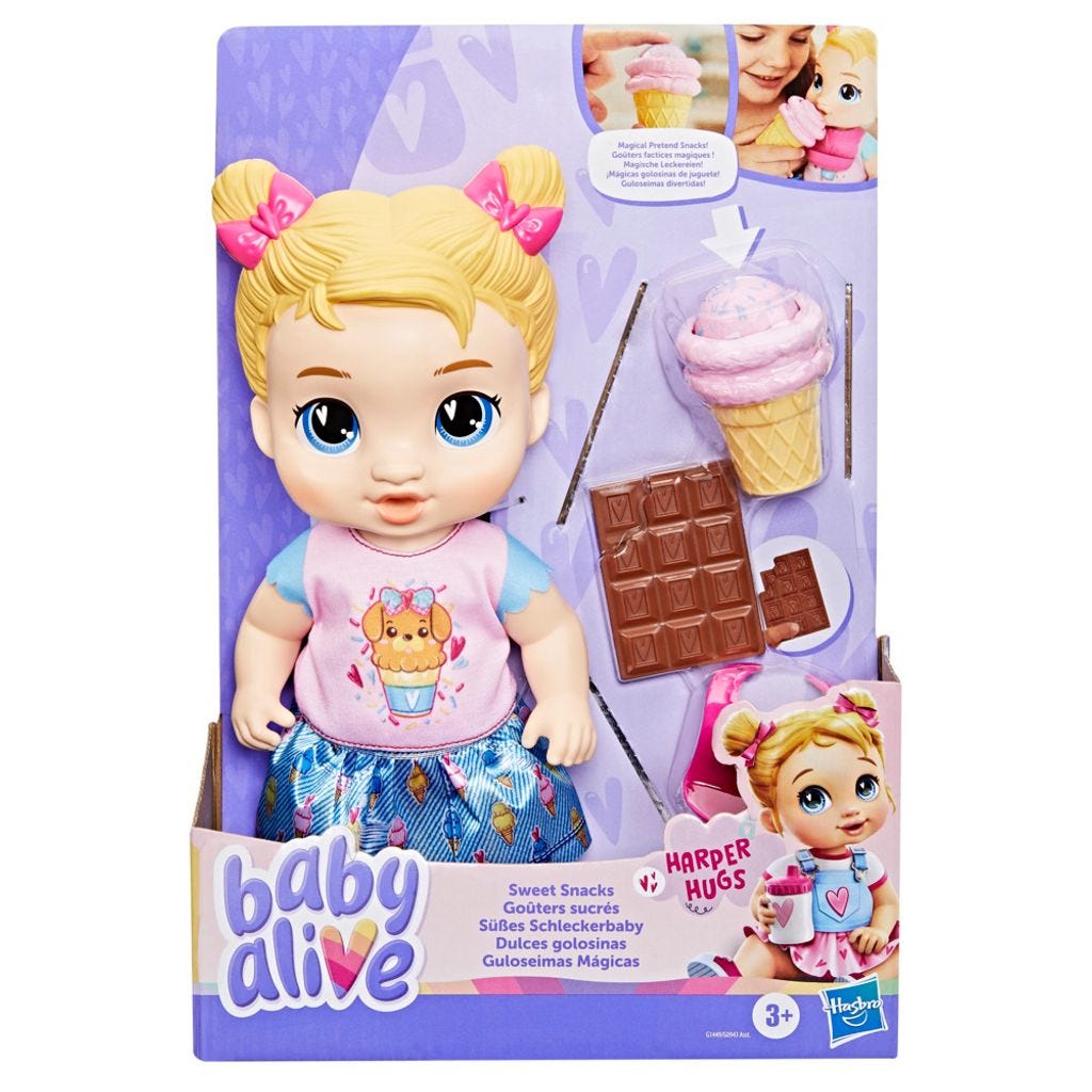 Muñeca Baby Alive Dulces golosinas Harper Hugs