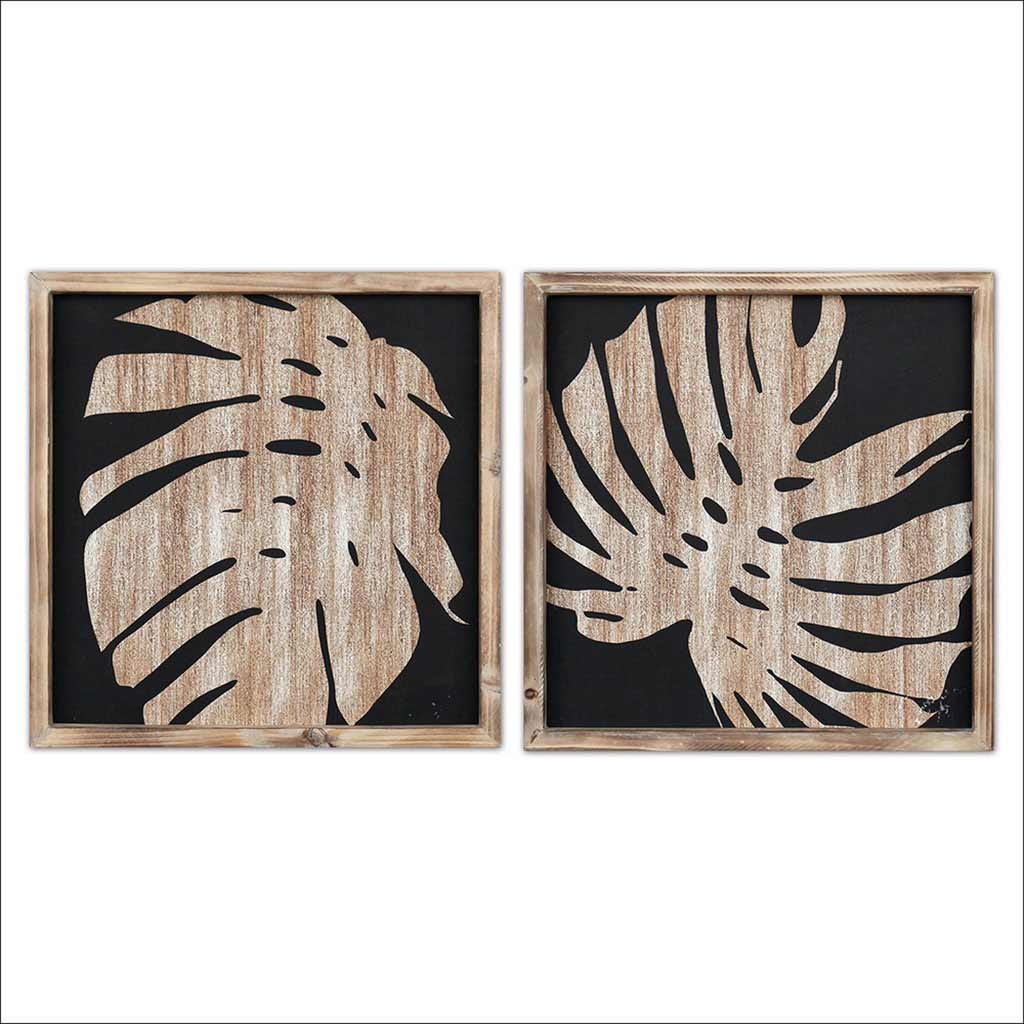 Cuadro De Lienzo De Hojas Tropical Surtidos 40X40X2.5Cm